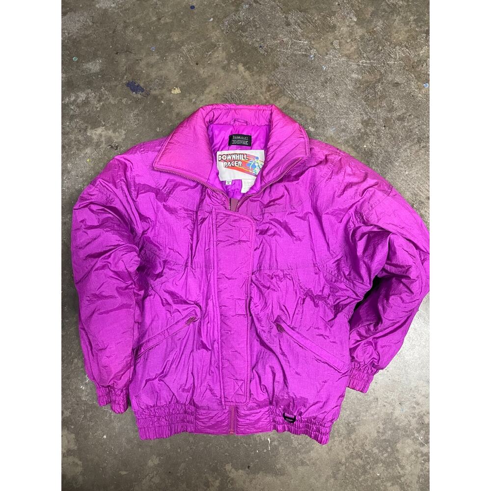 Downhill Racer Thermoloft Insulated Puffer Womens Purple Zip Up Jacket Size M